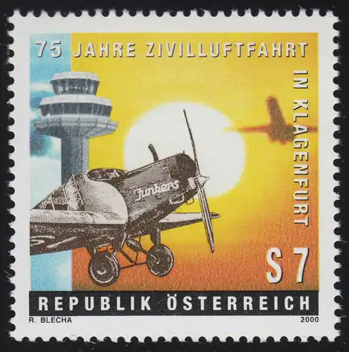 2312 Zivilluftfahrt in Klagenfurt, Junkers-Hahn F-13 Tower Düsenflugzeug, 7 S **