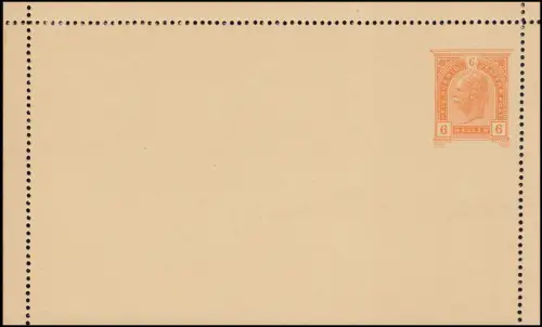 Autriche K 44 Kaiser Franz Josef 6 orange clair, gris-vert intérieur **