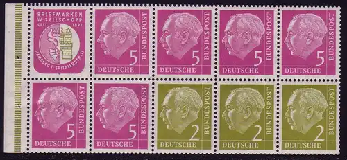 HBl. 6 aus MH 3 Heuss 1956, RLV I, postfrisch