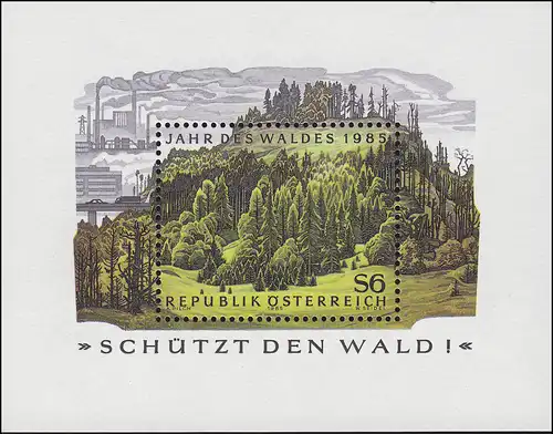 Autriche bloc 7 Année de la forêt 1985 - Protégez la bois ! **