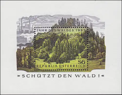 Österreich Block 7 Jahr des Waldes 1985 - Schützt den Wald! **