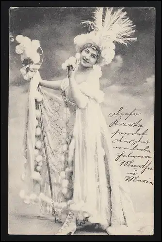 Femmes artiste photo danseuse bijoux plumes glamour MUNICH SCHWACH 26.7.01