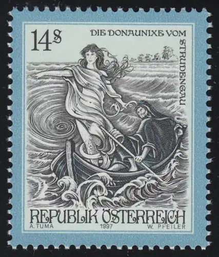 2231 Marque libre: Dangen & Légendes, scène Donaunixe von Strudengau, 14 S, **