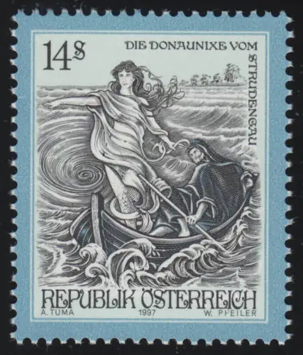 2231 Marque libre: Dangen & Légendes, scène Donaunixe von Strudengau, 14 S, **