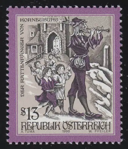 2241 Freimarken: Sagen & Legenden. Rattenfänger von Korneuburg, 13 S **