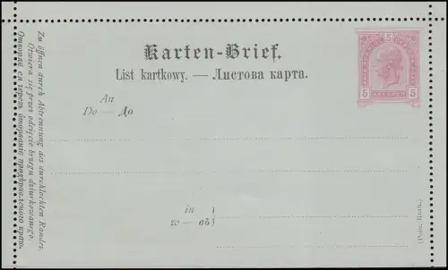 Autriche K 26 Kaiser Franz Josef 5 croiseur rose: polonais-Ruthenisch, **