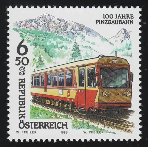 2262 Eisenbahnen: 100 J. Pinzgaubahn Triebwagen Reihe 5090, 6.50 S postfrisch **