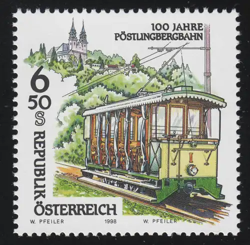 2259 Eisenbahn 100 Jahre Pöstlingbergbahn, Triebwagen 1, Pöstlingberg, 6.50 S **