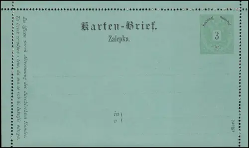 Österreich K 2a Doppeladler grün 3 Kreuzer grün: Böhmisch, **