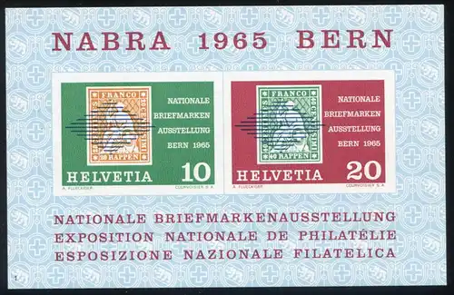 Suisse bloc 20 Exposition des timbres NABRA Berne, frais de port **