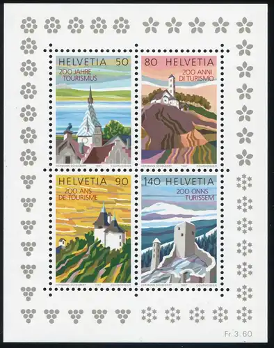 Suisse Bloc 25 Tourisme, frais de port **