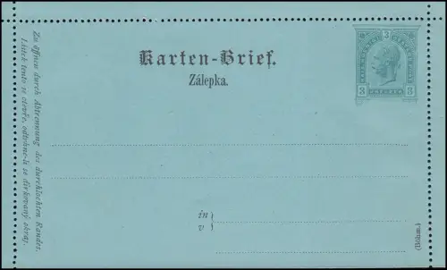 Österreich K 16 Kaiser Franz Josef 3 Kreuzer grün, Böhmisch, **