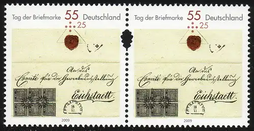 2735Sr+Sl Jour du timbre 2009 - Lot avec 10 paires, tous ** frais de port