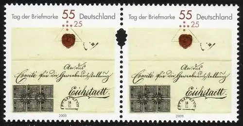 2735Sr+Sl Tag der Briefmarke 2009 - Lot mit 10 Paaren, alle ** postfrisch / MNH
