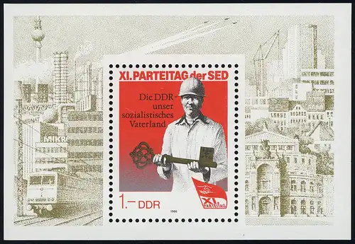 Bloc 83 Congrès du SED 1986, frais de port **