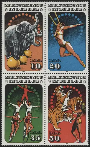 2983-2986 Art de cirque 1985, bloc quadruple, frais de port