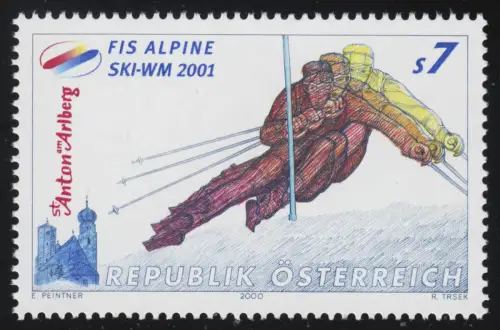 2335 Alpine Ski WM 2001, St. Anton am Arlberg, skieur, 7 S post-freeich **