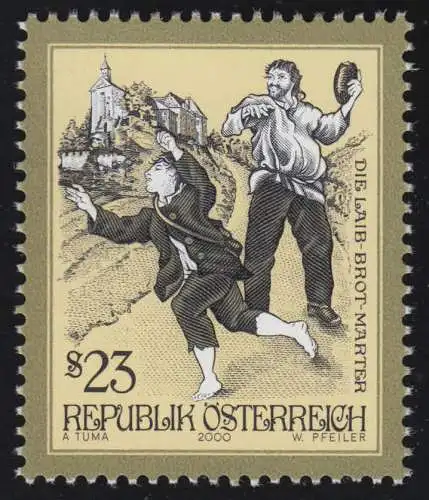 2324 Freimarke: Legenden & Sagen Österreichs, Laib-Brot-Marter, 23 S,  **