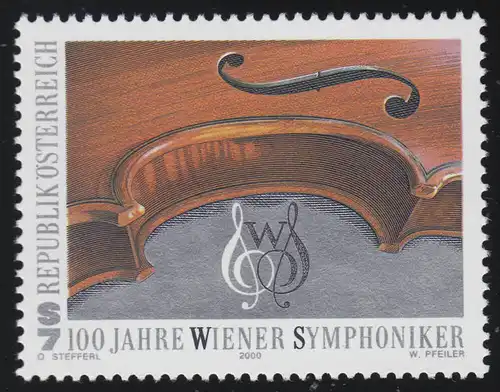 2328 100 Jahre Wiener Symphoniker, Geigengehäuse Detail, 7 S, postfrisch **