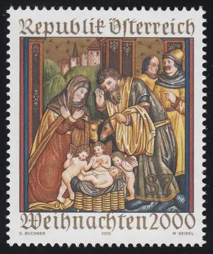 2334 Weihnachten, Christi Geburt, Gemälde aus Hochaltar, 7 S postfrisch **