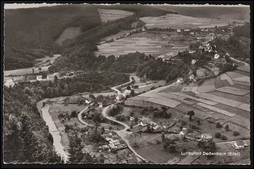 Le courrier de campagne DEDENBORN sur MONSCHAU 14.7.59 sur photo aérienne AK Photomeister Korr Aachen