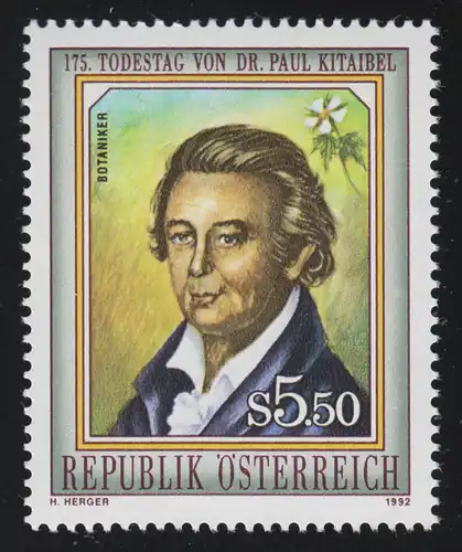 2056 Naturscher Paul Kitaibel, botaniste, 5.50 S, frais de port