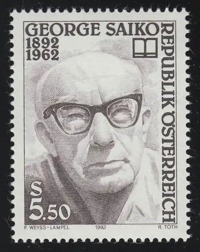 2053 100e anniversaire George Saiko, écrivain, 5.50 S, frais de port **