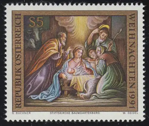 2046 Noël, Nativité du Christ, Fresque Styrie Baumgartenberg, 5 p.