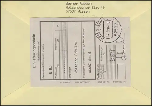 Jubilé des élections municipales MiF Not-R-Zettel R-Bf. SSt Savoir Bureaux de poste spéciaux14.9.96