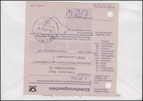 1381 Rolandkollung Bremen, Couple MeF R-Brief SSt Bremne Exposition 14.4.1991