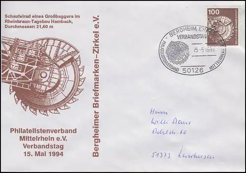 854 IuT Braunkohlenförderbagger, Bf SSt Bergheim Schaufelrad & LV-Tag 15.5.1994