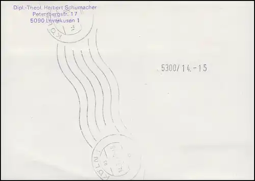 1028AI BuS Château Rheydt, 4 bandes MeF Carte postale Eil-FDC Essent Bonn 14.11.79