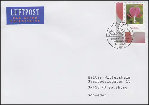 2547 Tränendes Herz Lamprocapnos spectabilis, Eckstück, FDC ESSt Bonn 13.7.2006