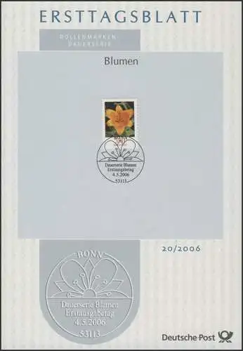 ETB 20/2006 Blumen, Feuerlilie 3,90 Euro