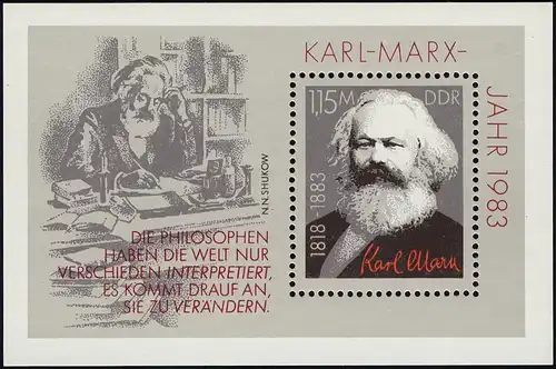 Block 71 Karl Marx 1983, postfrisch