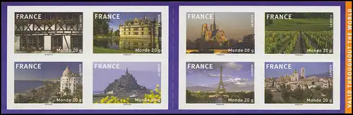 Carnets de marques 4676-4683 Tourisme - Architecture Bâtiments autocollants, **