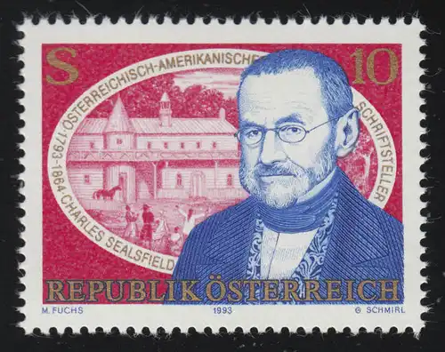 2090 Anniversaire Charles Sealsfield, écrivain, 10 S, frais de port **