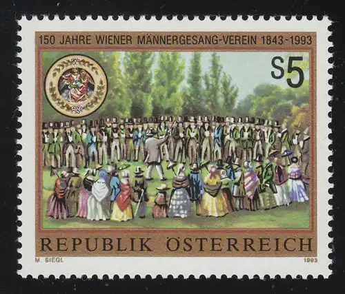 2107 Wiener Männergesangsverein, Konzert im Dornbacher Park, Emblem, 5 S, **