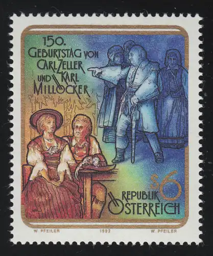 2060 anniversaire compositeur Carl Zeller Karl Millöcker, scènes d'opéra 6 S **