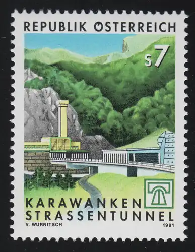 2033 Fertigstellung Karawanken Tunnel, Einfahrt zum Tunnel, 7 S, postfrisch **
