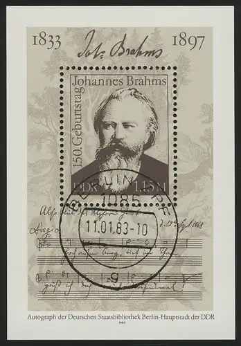 Bloc 69 Johannes Brahms 1983, Berlin ZPF 11.1.1983