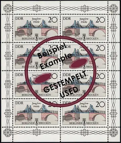 2973 Pont-Ponts-Centrale du Jungfernbrücke 1985, Offsetpress, Tampon O