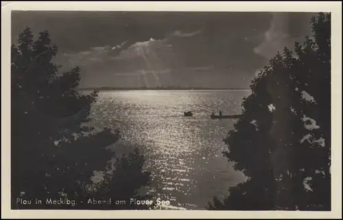 Le courrier de campagne BAD STUER sur RÖBEL (Müritz) 25.7.56 sur la photo AK soir au lac Plauer
