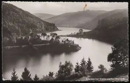 Le courrier de campagne SCHEID sur KORBACH 18.6.58 sur la photo AK EDERSEE chez les commerçants de basse-vente