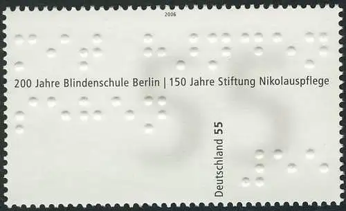 2525 Dienst am Nächsten Braille-Schrift: 10 Einzelmarken, alle ** postfrisch