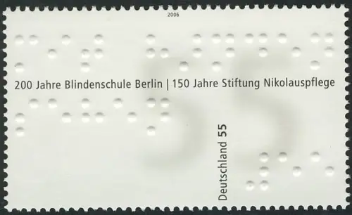 2525 Dienst am Nächsten Braille-Schrift: 10 Einzelmarken, alle, postfrisch **