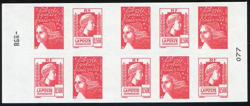 Carnets de marques 3558BcII+365 Marianne Luquet et d'Alger, note d 'impression RGR-, **