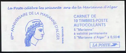 Carnets de marques 3558BcII+365 Marianne Luquet et d'Alger, note d 'impression RGR-, **