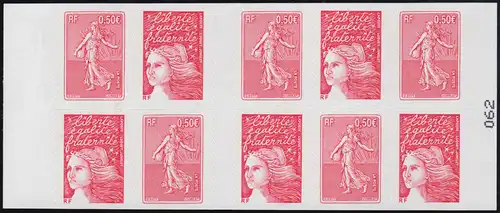 Carnets de marque 3558BcI+3761 Marianne Luquet et semeur, autocollant, **