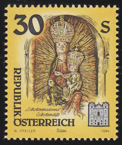 2139 Freimarke: Kunstwerke aus Stiften & Klöstern, Madonna Schottenstift 30 S **